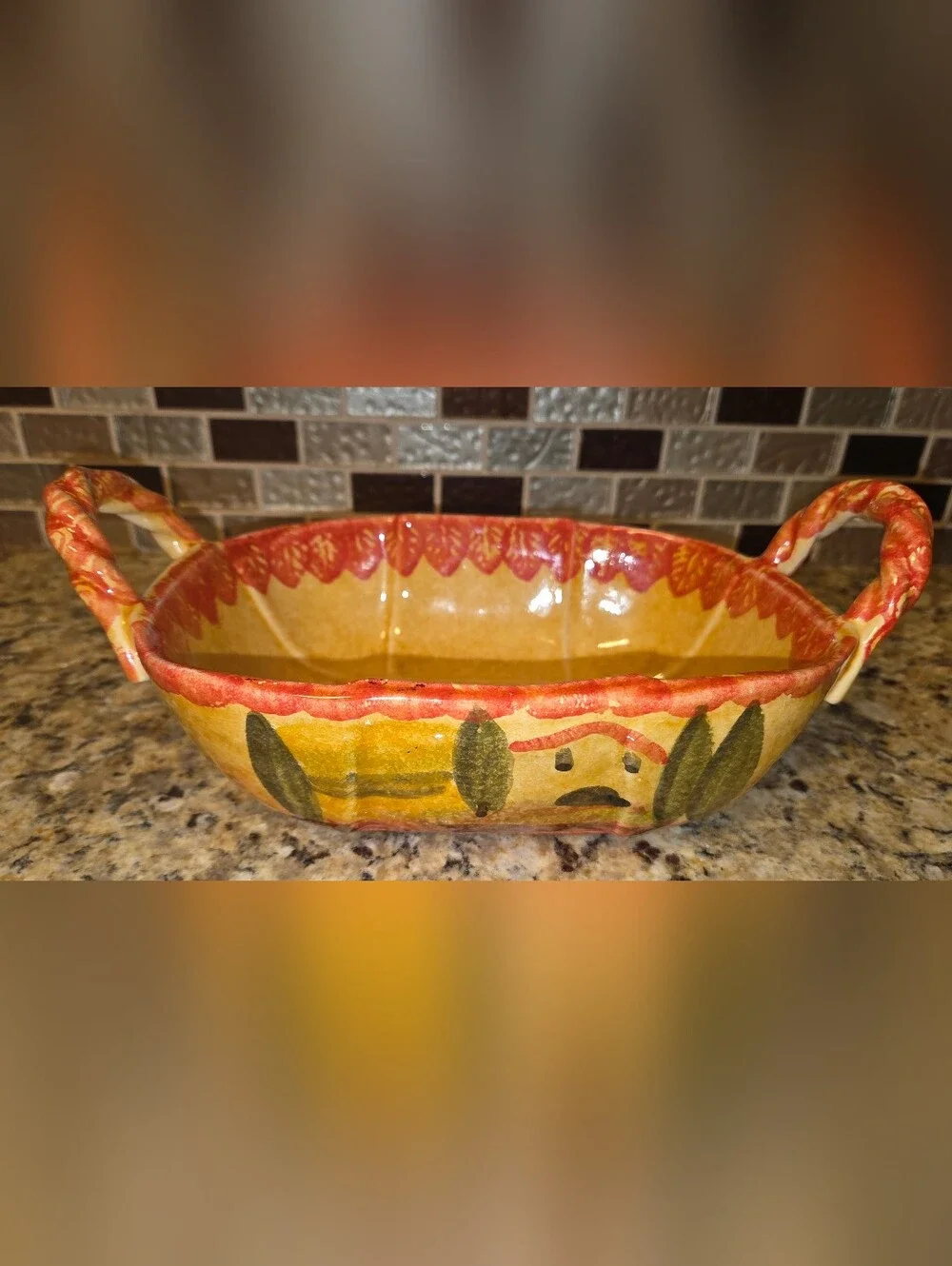VTG EUC Italica Ars Hand Painted Italian Pottery Bowl Tuscan Landscape